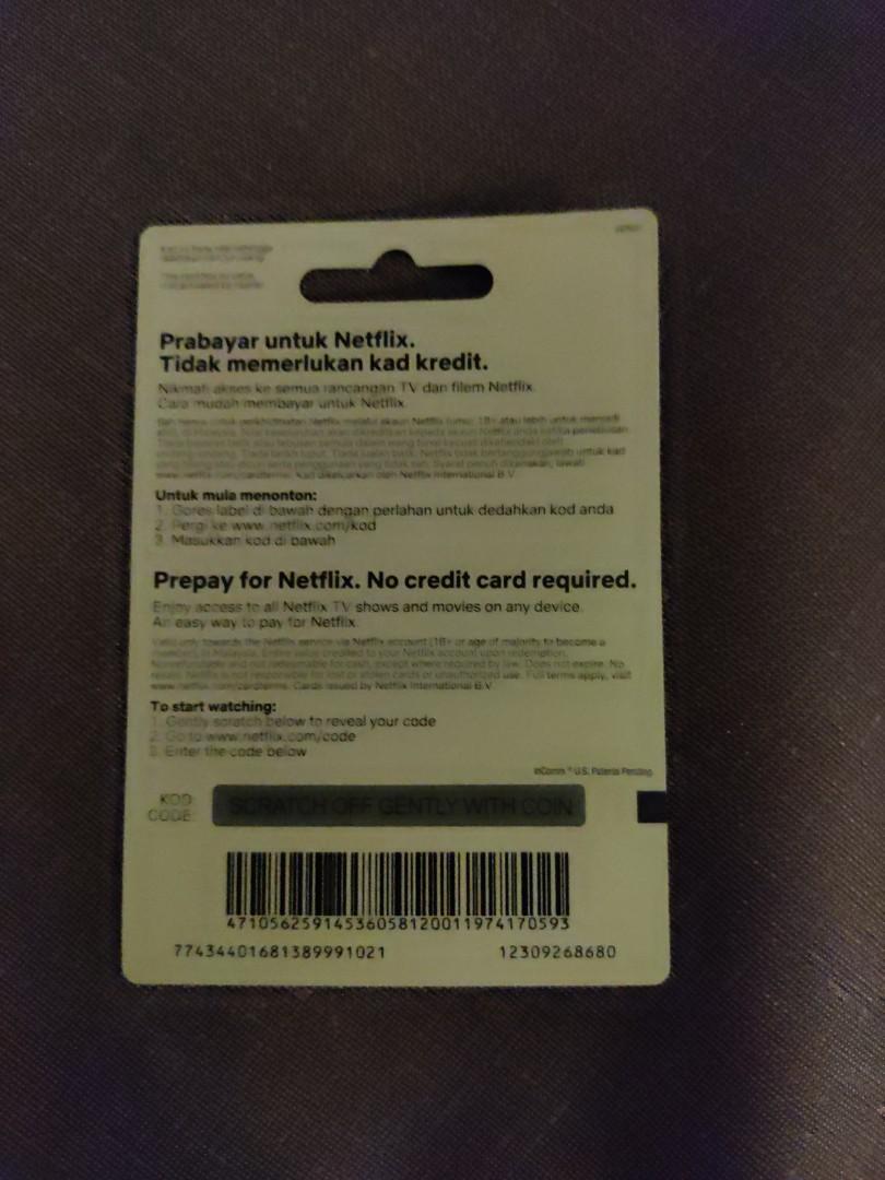 NETFLIX GIFT CARD 55RINGGIT, Tickets & Vouchers, Store ...