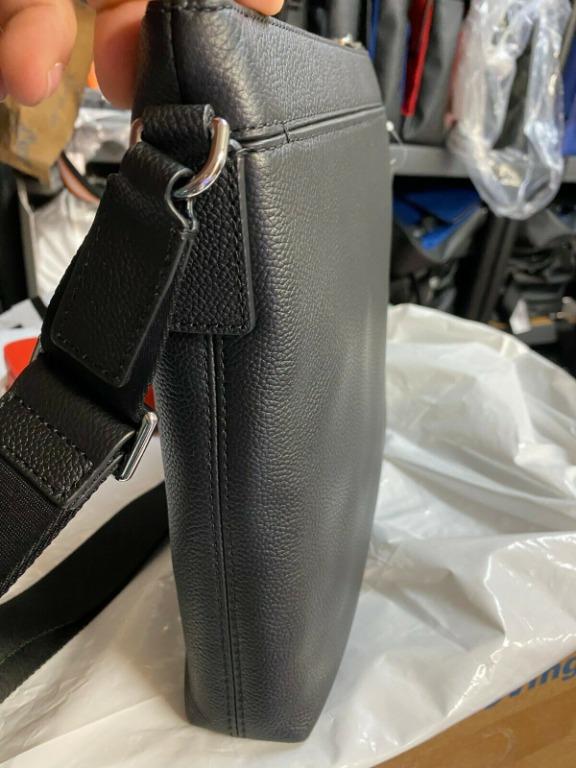 NWT MICHAEL KORS Cooper Black Pebbled Leather Men s Messenger