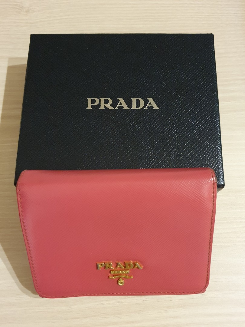 Prada Saffiano leather trifold wallet, Luxury, Bags & Wallets on Carousell