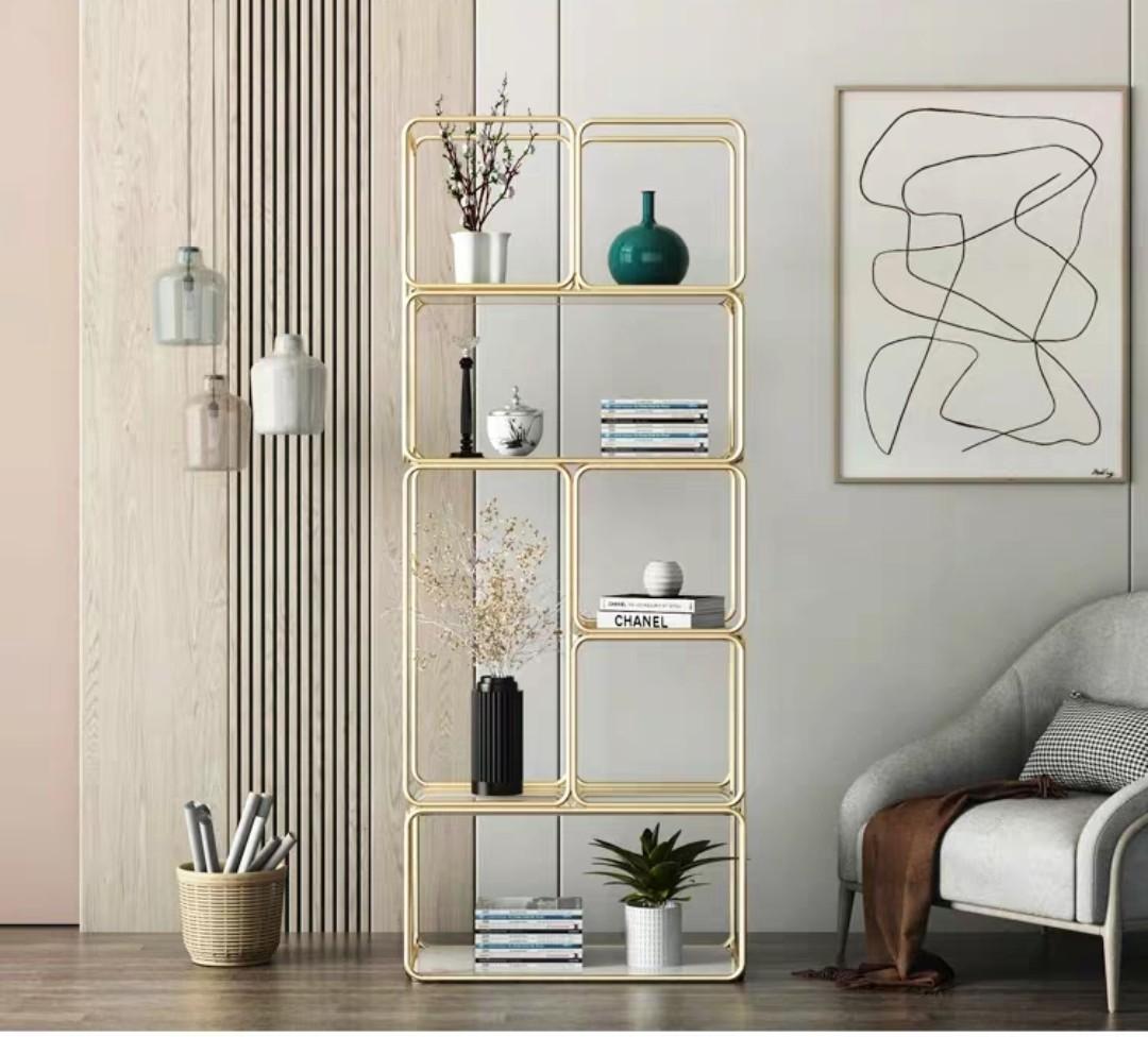 preorder nordic gold display shelf furniture home living furniture shelves cabinets racks on carousell