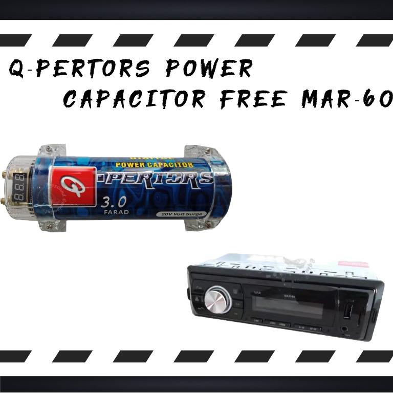 Q PERTORS HIGH PERFORMANCE DIGITAL POWER CAPACITOR 3.0 20V FREE MAR-60 MP3  PLAYER WITH FM TUNER SUPPORT USB BLUETOOTH RDS TF INTERFACE CAR AUDIO  PLAYER, Auto Accessories on Carousell