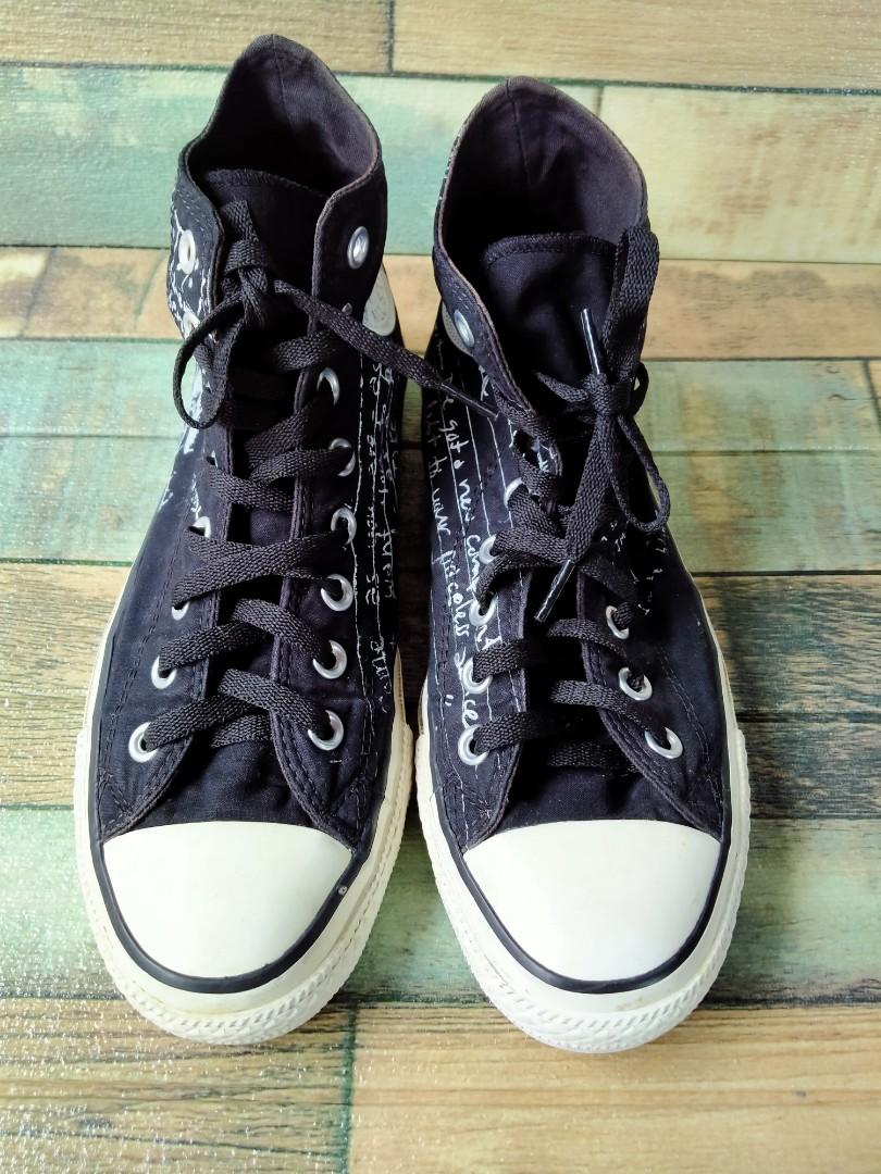 Rare converse x kurt cobain lyrics edition Men s Fashion Footwear Sneakers on Carousell