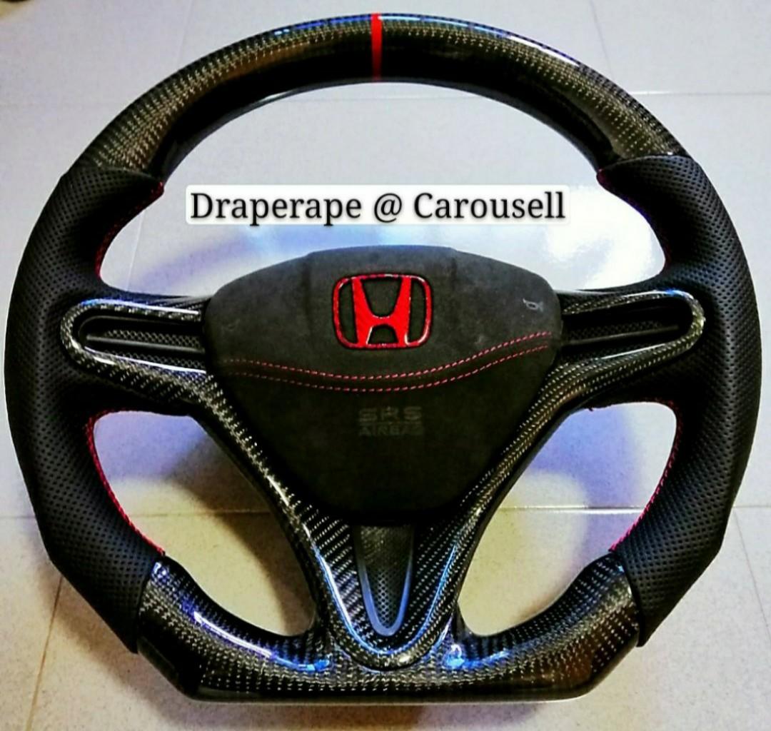 Real Carbon Fiber Steering Wheel for ALL Hondas Civic FC / FD2R / FD1
