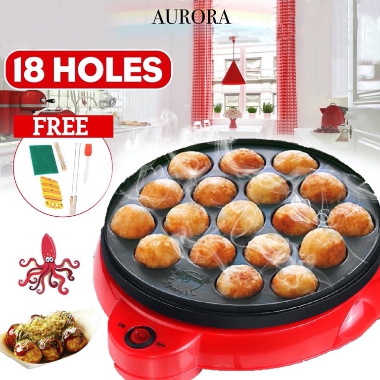 SG Seller READY STOCK 18 Hole Takoyaki Grill Pan Electric Octopus Ball  Maker Stove Cooking Plate 650W Takoyaki Maker, TV  Home Appliances,  Kitchen Appliances, BBQ, Grills  Hotpots on Carousell