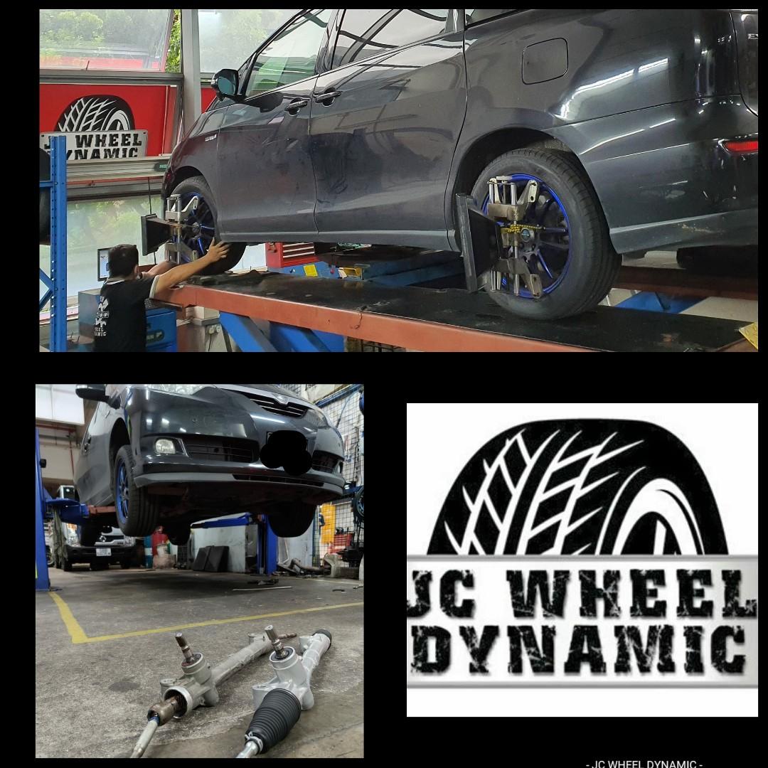 Steering Rack / Alignment (Category: Suspension & Handling) located in Singapore. Submitted by jcwheeldynamic (Listing ID 1051729992, Image 1). Description: When Your Tyre Is Badly Worn.. Steering Not Stable... Left Right Direction Change Unstable.. Is Time To Sent For A Check.. Toyota Estima Replace Steering Rack With Alignment. Contact : 92209972 Jeff Location : 48 Toh Guan Road East Enterprise Hub #02-109, S608586 Garage : JC Wheel Dynamic Ope