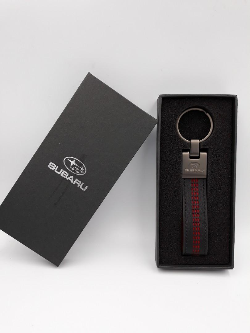 Subaru leather shop keychain