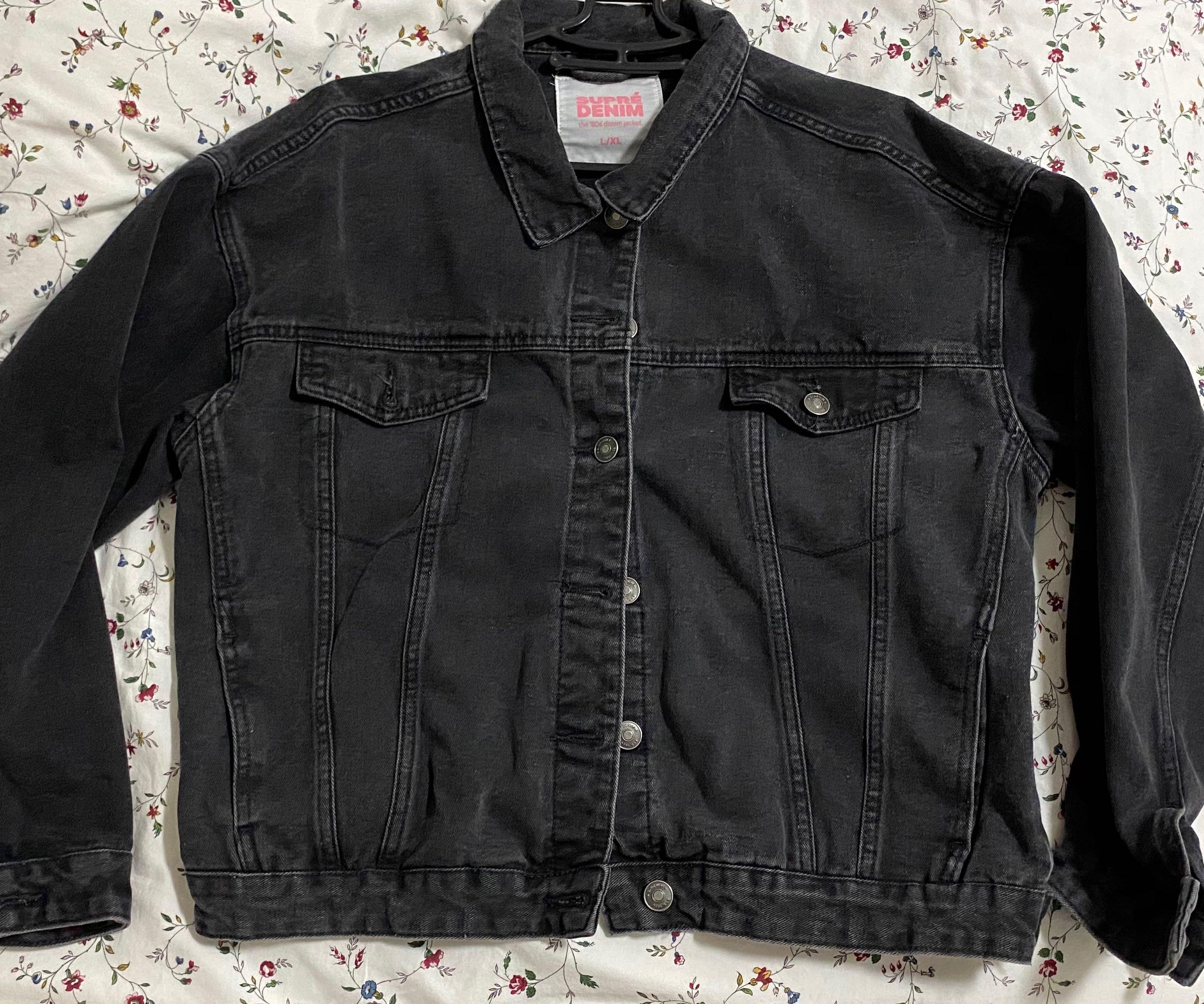 Supre black denim deals jacket