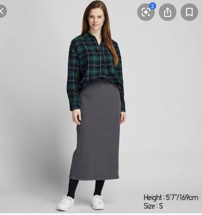 Uniqlo Ribbed Long Pencil Skirt, Women 