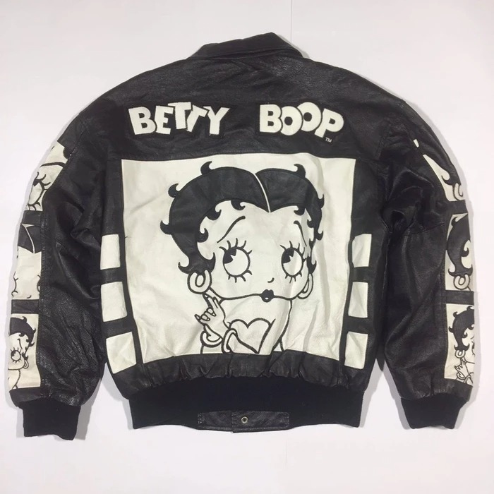 Vintage American Toons Betty Boop 1996 Leather Jacket, Men's Fashion ...