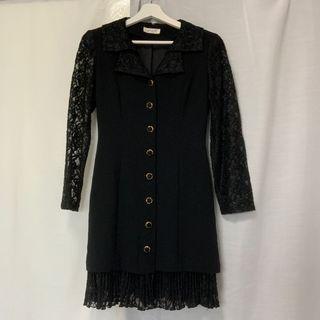 Vintage thrifted lace black dress