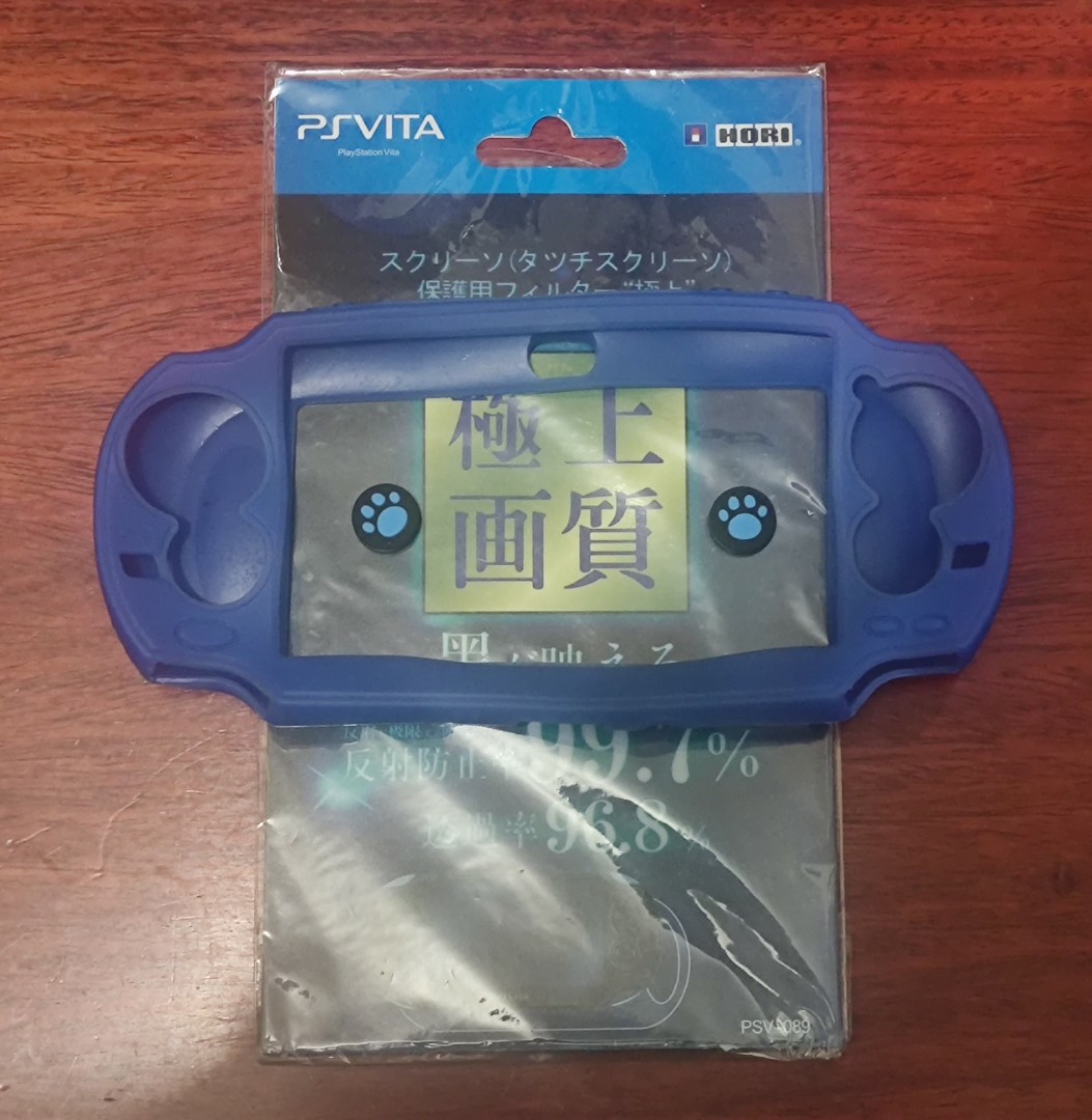 100 New Sony Ps Vita 1000厚機藍色膠保護套 藍色猫爪摇扞帽 保護貼 遊戲機 遊戲機裝飾配件 Carousell