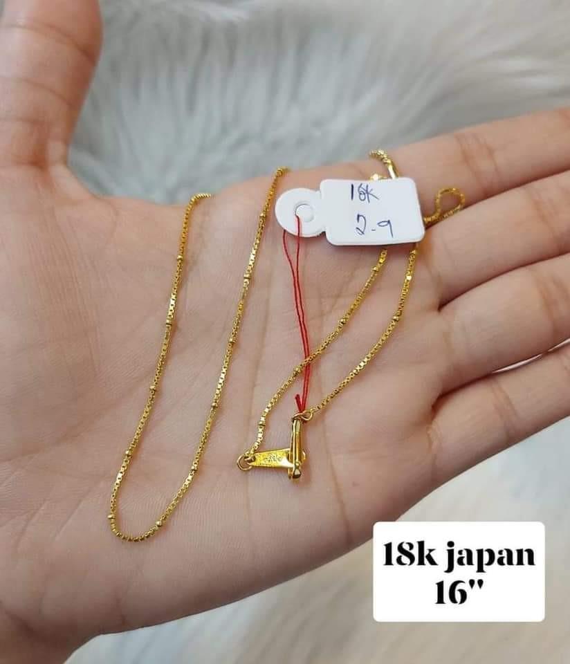 18k Japan Gold Necklace, Women's Fashion, Jewelry  Organizers, Necklaces  on Carousell