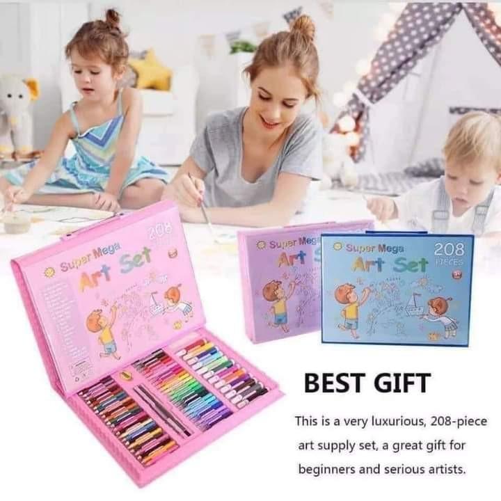 208 pcs. Super Mega Art Materials Set (Category: Craft Supplies & Tools) located in Manila. Submitted by acinad_ (Listing ID 1051875884, Image 1). Description: 208 pcs. Super Mega Art Materials Set Available colors: - Blue - Pink For shipping: - Grab Delivery - LalaMove - Angkas Buy 3 & get each for only 530! Discounts for bulk orders! Message for inquiries!.