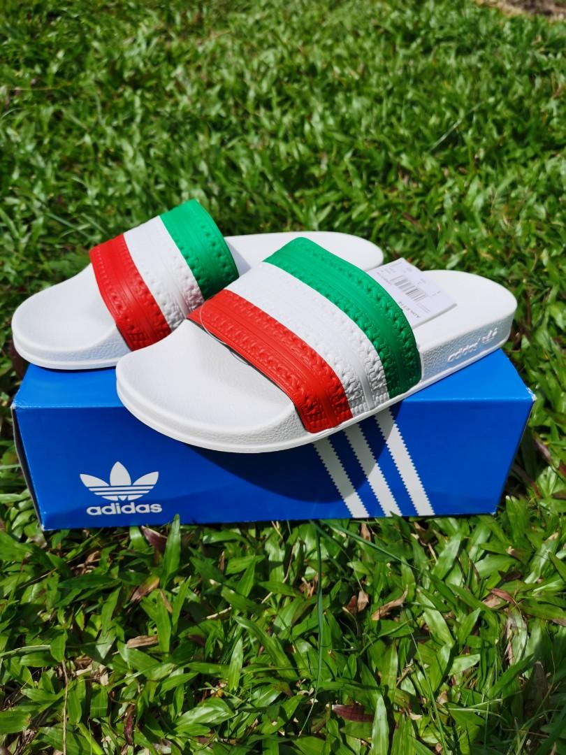 Adidas Originals Adilette Italy Flag In Italy Sandals Slipper Flipflop, Men's Fashion, Footwear, Flipflops on Carousell