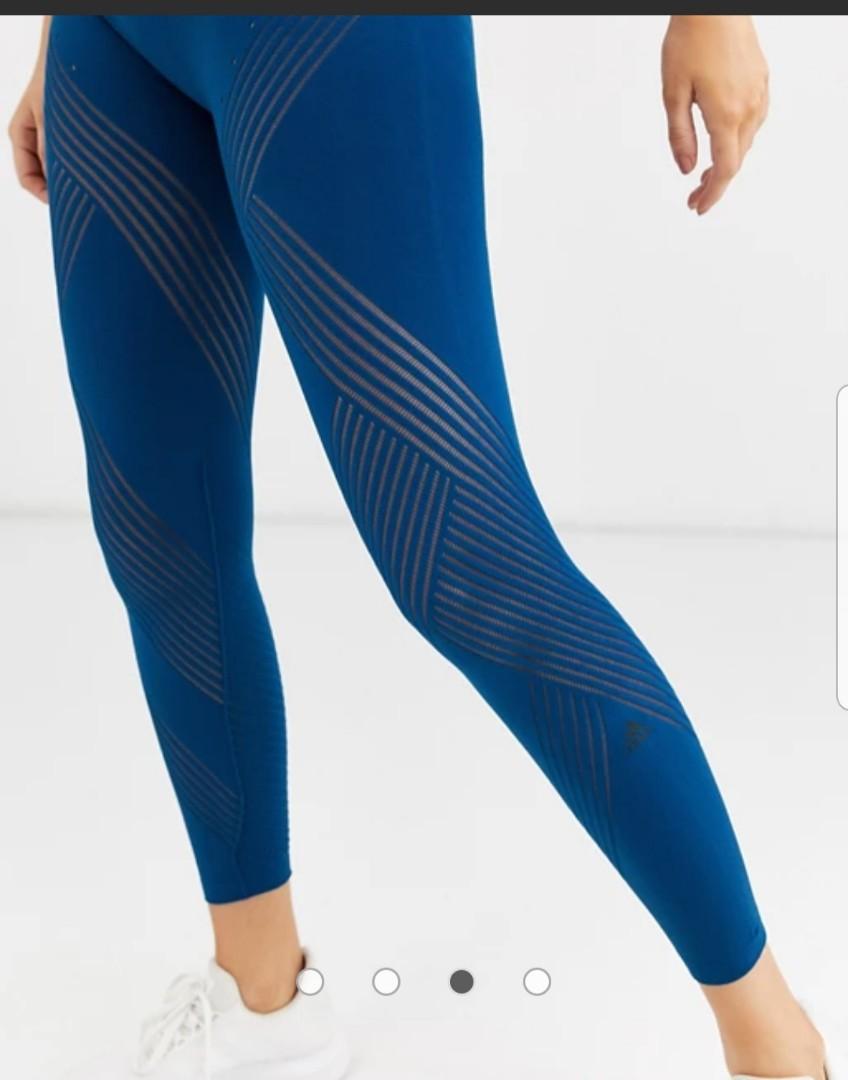 Adidas warp online knit tights blue