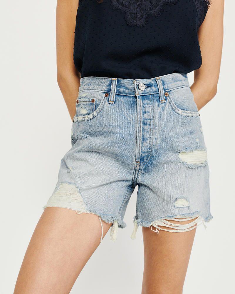 Fitch High Rise Mid Length Denim Shorts