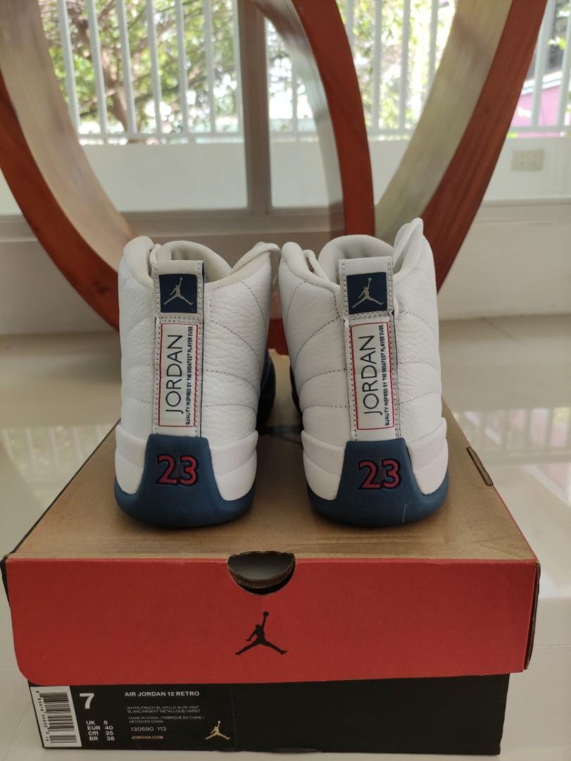 Air Jordan 12 French Blue Men S Fashion Footwear Sneakers On Carousell