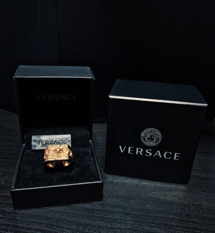 Authentic Versace Medusa Gold Ring Luxury Accessories on