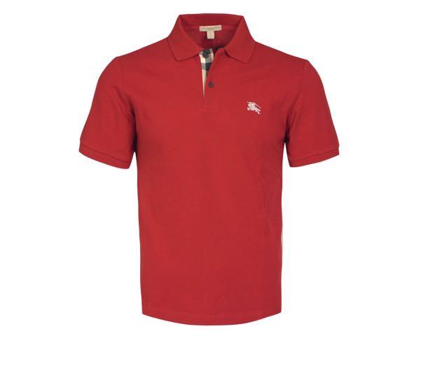 Burberry Polo Shirt Red Men s Fashion Tops Sets Tshirts