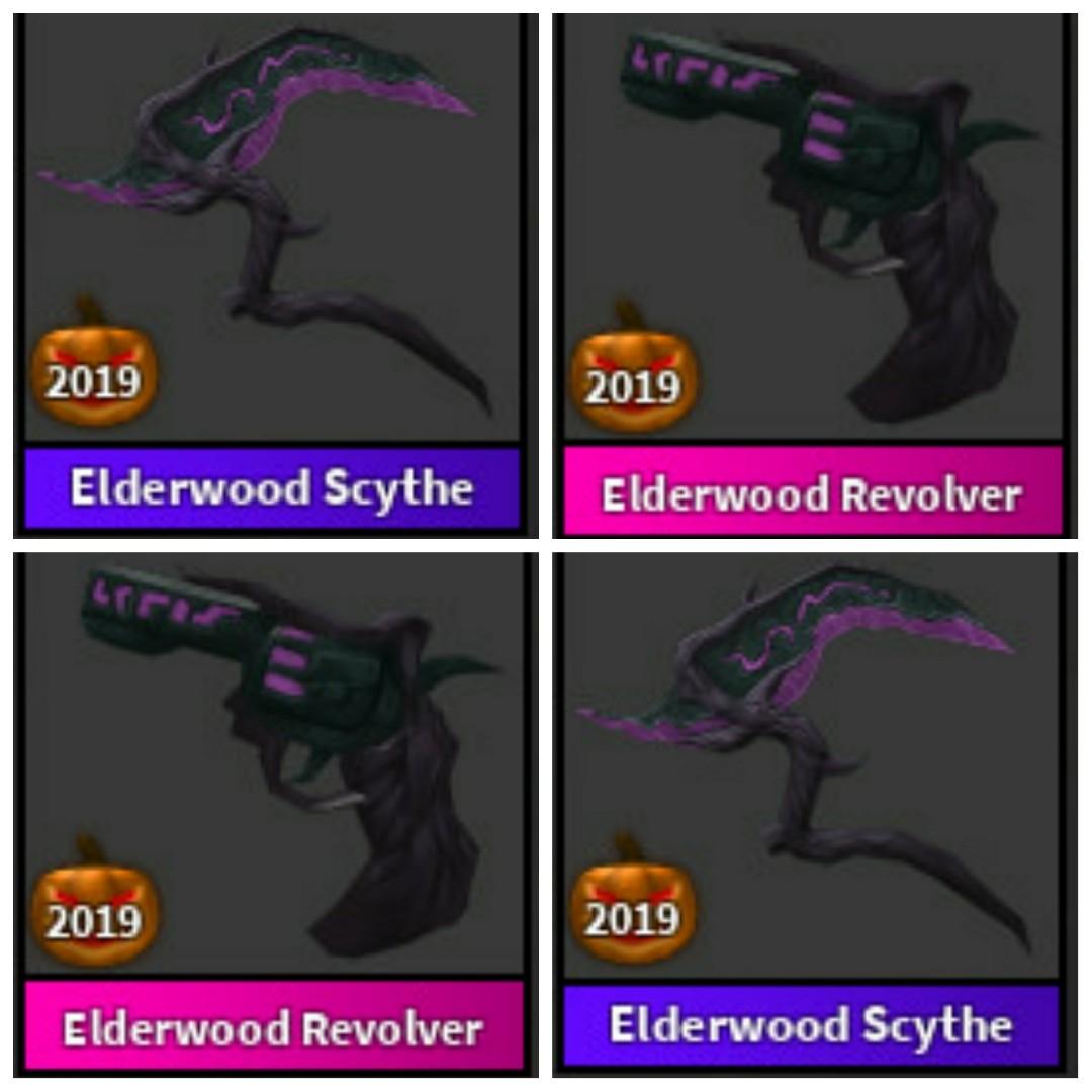 Elderwood Scythe Eldwrwood Revolver Murder Mystery 2 Mm2 Roblox Video Gaming Gaming Accessories Game Gift Cards Accounts On Carousell - mm2 in roblox