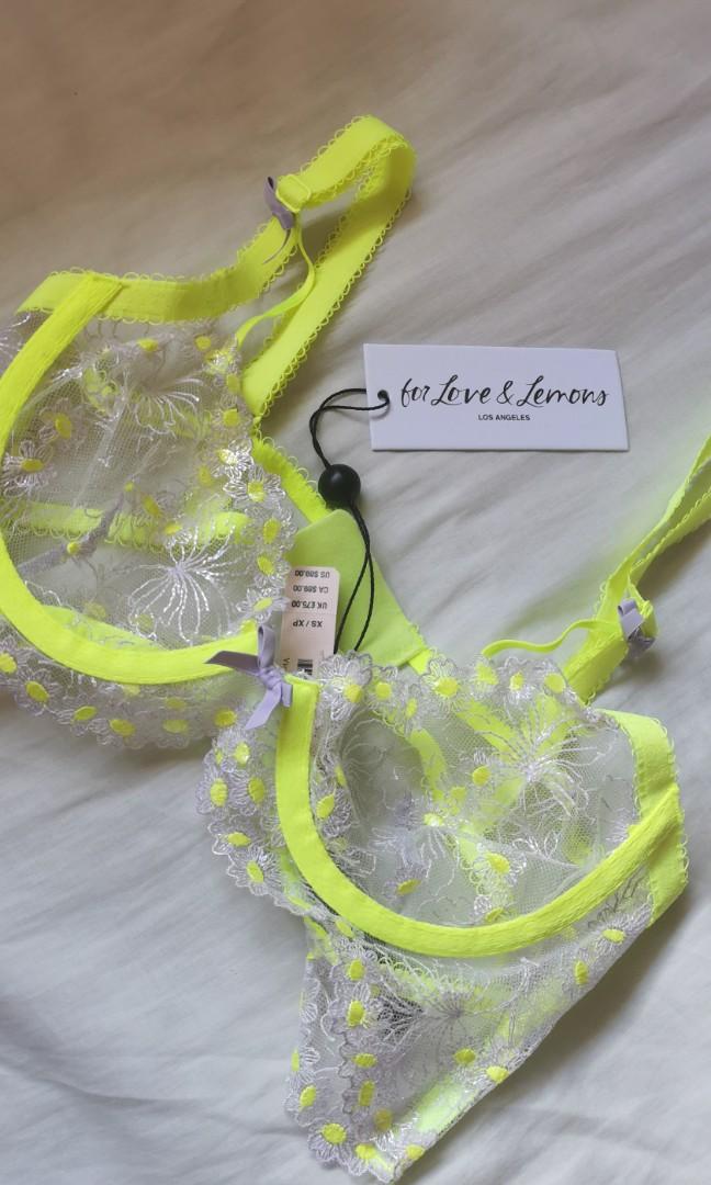 Victoria's Secret Neon Yellow Green Lightly-Lined Floral Bra Bralette  Brassiere Lingerie Size 32D - $70 (17% Off Retail) - From faeriekiss