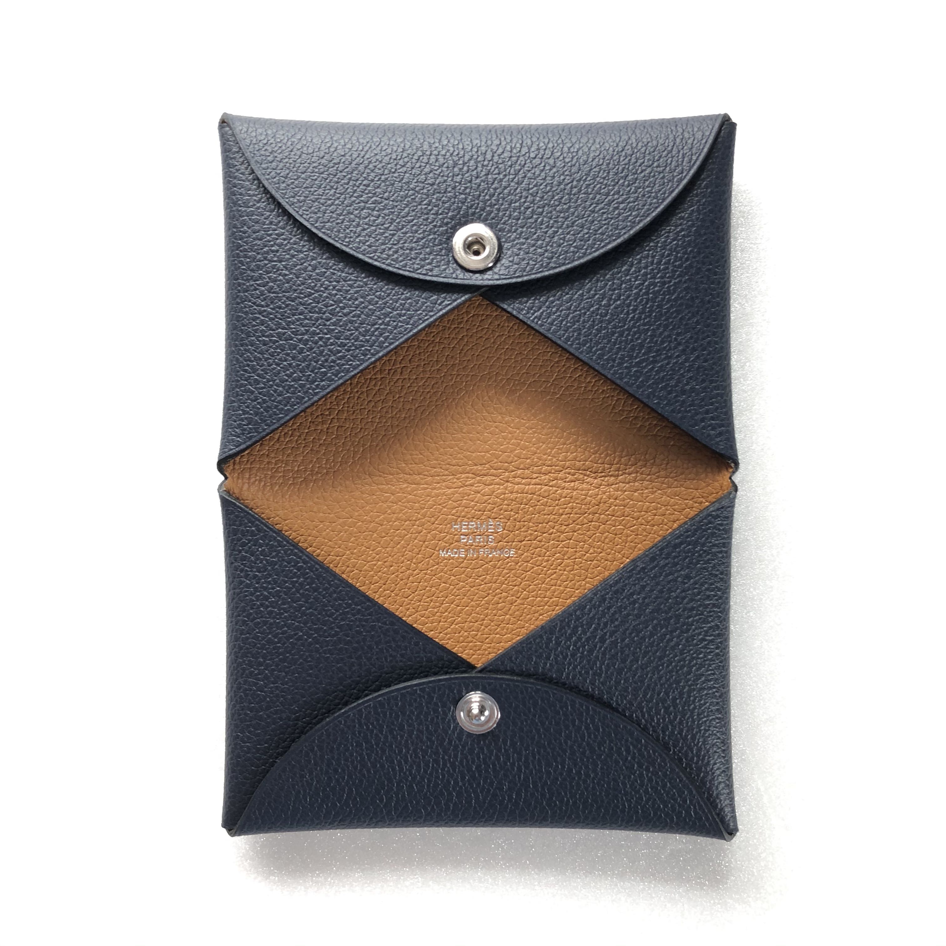 Evercolor Leather Calvi Card Holder Blue Nuit