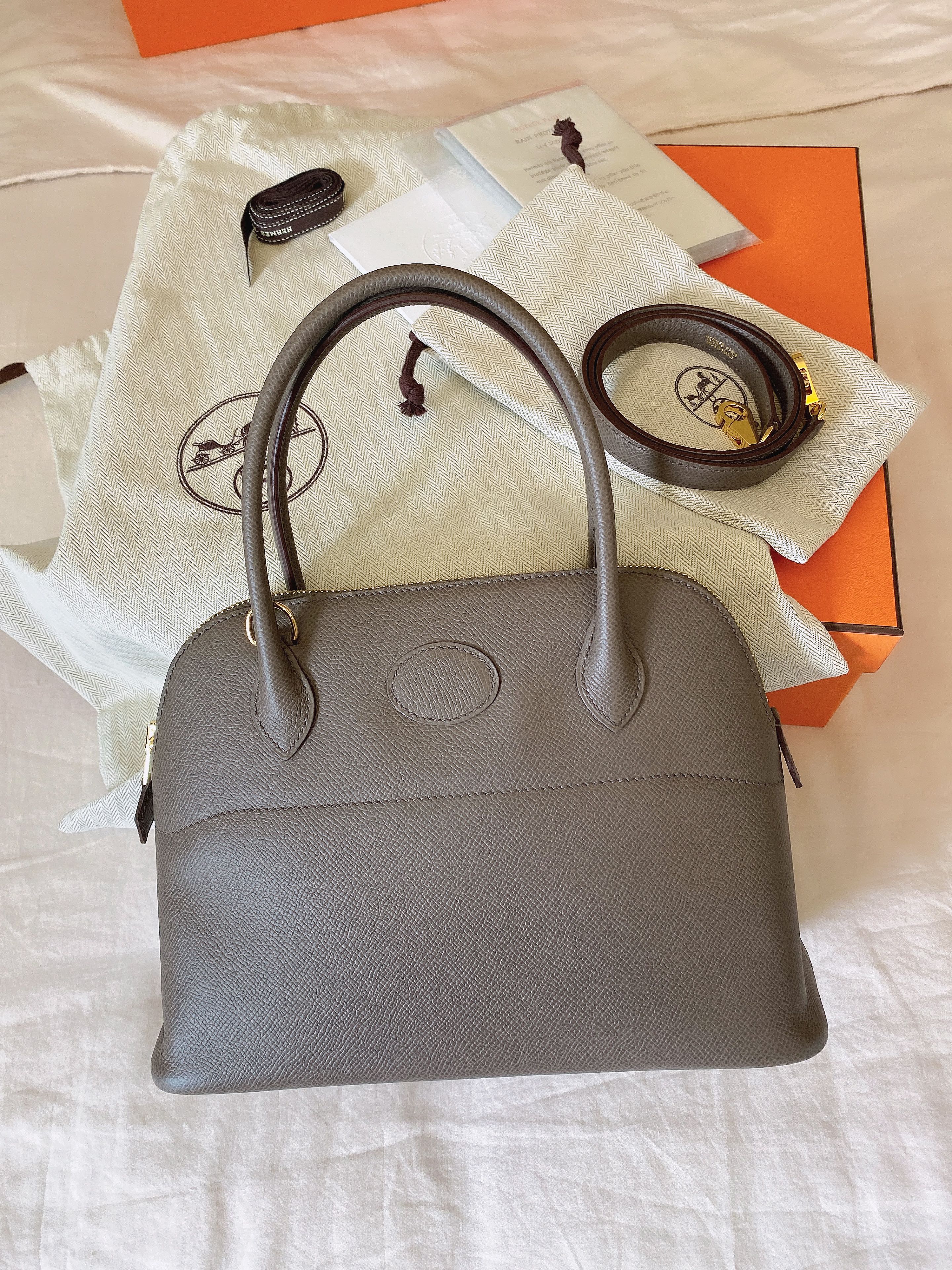 Hermes Bolide 27 bag Etoupe Epsom GHW