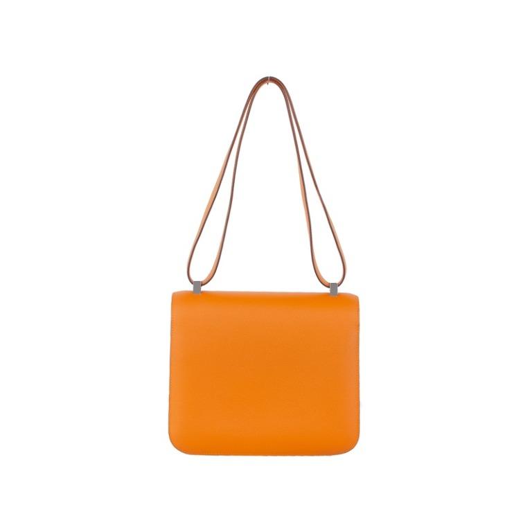 Hermes Orange EverGrain Calfskin Leather Bag