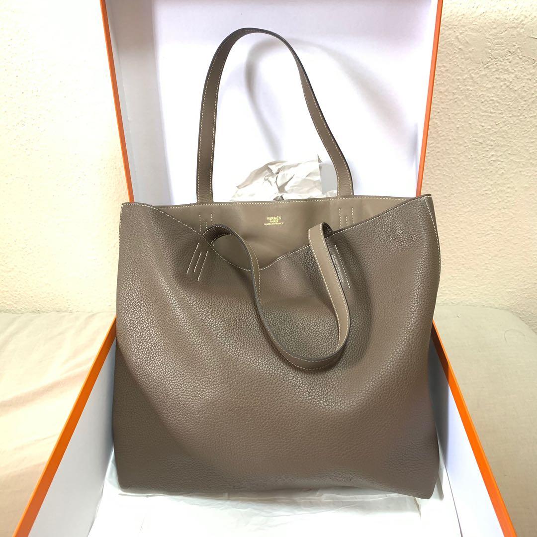 Hermes Double Sens 45 etoupe/taupe, Luxury, Bags & Wallets on Carousell