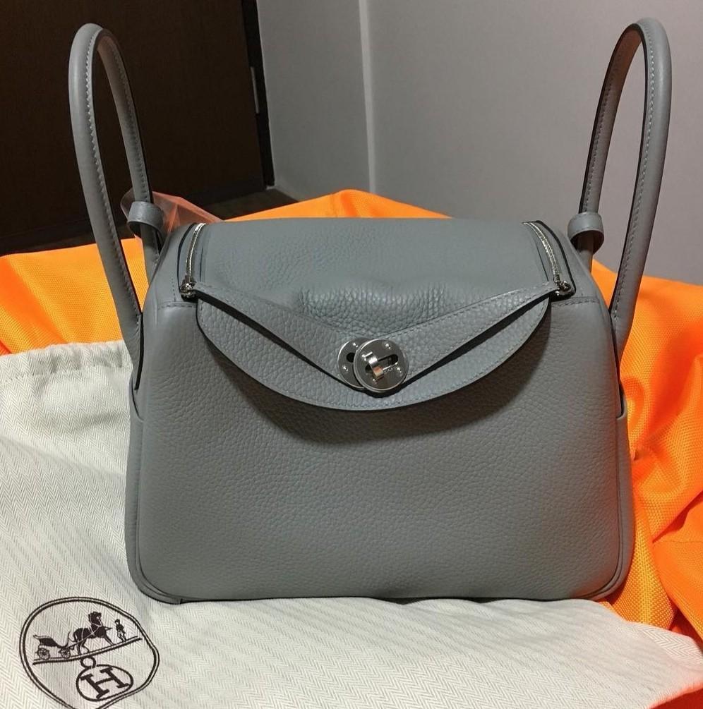 Hermes Lindy 26 Bag 4Z Gris Mouette Clemence GHW