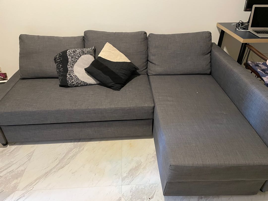 IKEA Grey Friheten L Shaped Sofa Bed FREE LATEX MATTRESS TOPPER