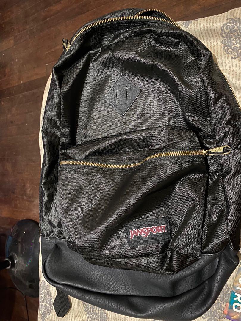Jansport black with gold zipper store