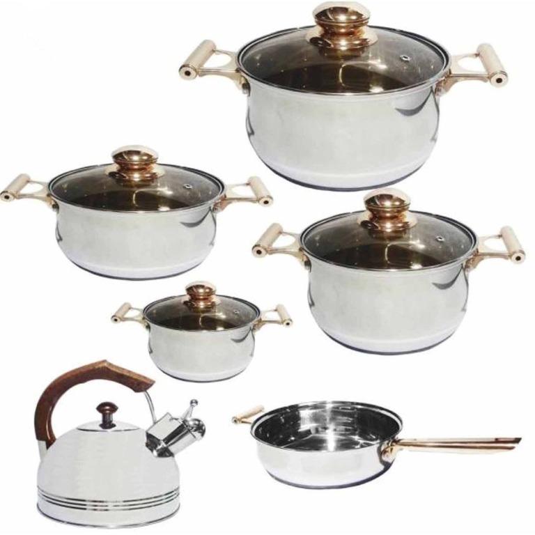 Kaisa Villa 12 Piece Stainless Steel Induction Cookware Set AS640