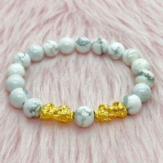 24K Hongkong Gold Piyao Howlite Bracelet