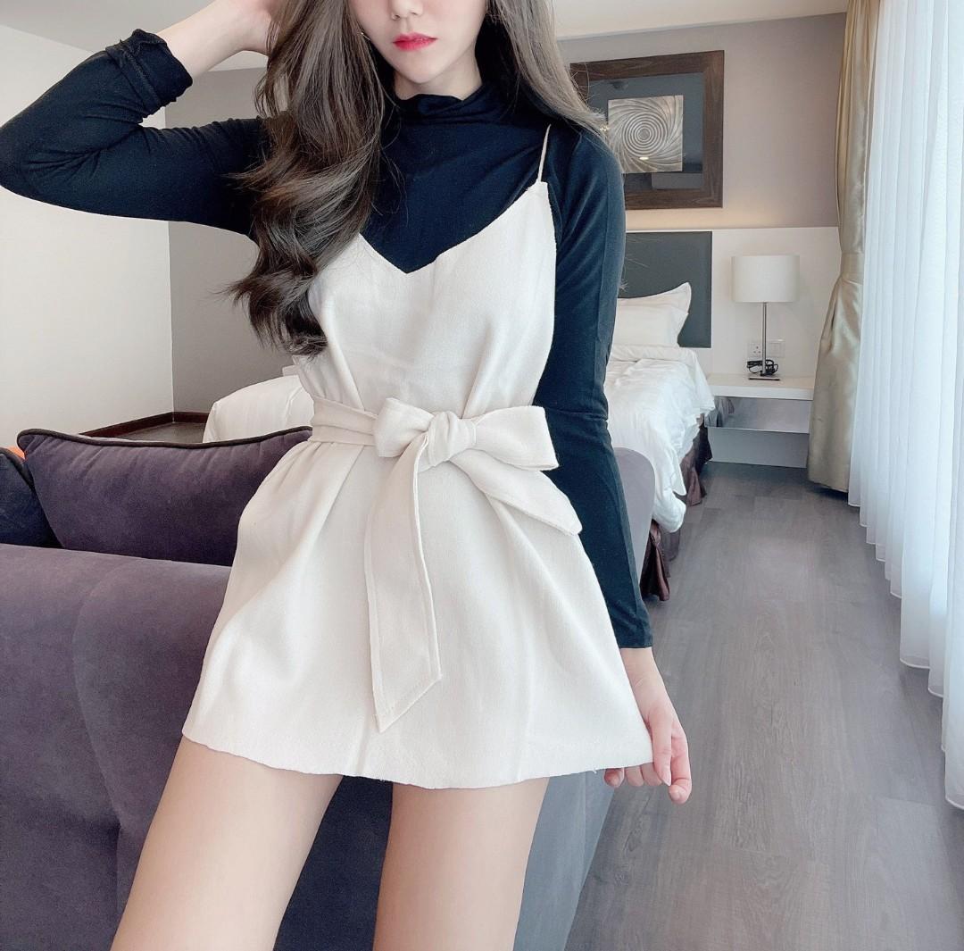 Korean v neck dress hotsell