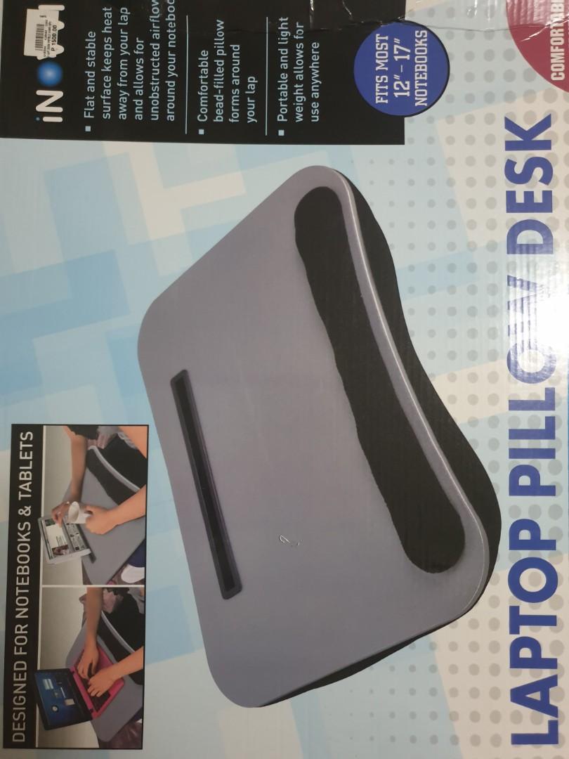 Laptop Table Pillow Desk Portable Work from Home (Category: Laptops & Notebooks) located in Cebu City. Submitted by zoessecretcloset (Listing ID 1051955179, Image 3). Description: Original price 1,500php No flaws 47cmx36cm.