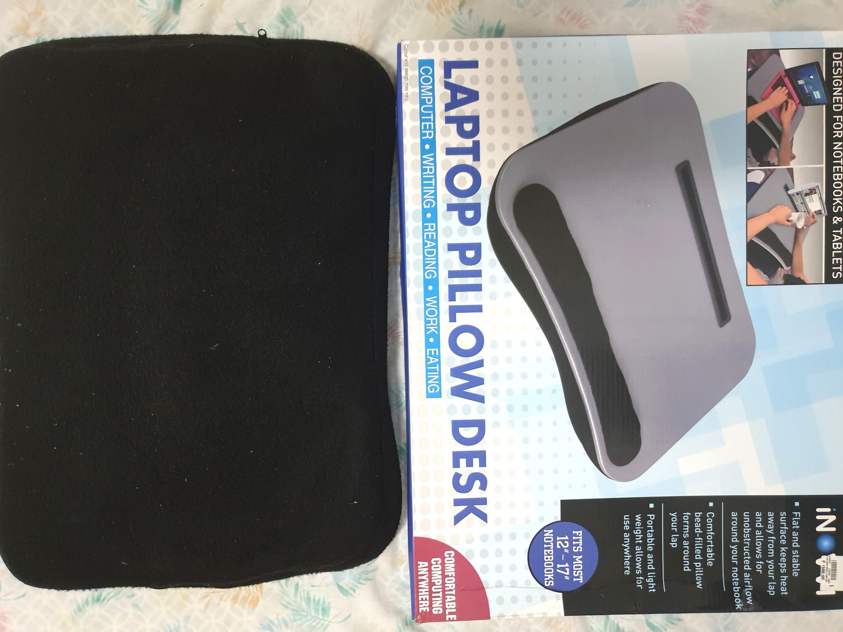 Laptop Table Pillow Desk Portable Work from Home (Category: Laptops & Notebooks) located in Cebu City. Submitted by zoessecretcloset (Listing ID 1051955179, Image 2). Description: Original price 1,500php No flaws 47cmx36cm.