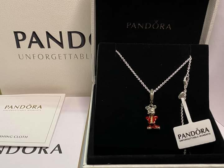 pandora red mickey mouse necklace 