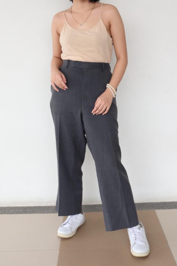 plus size grey trousers