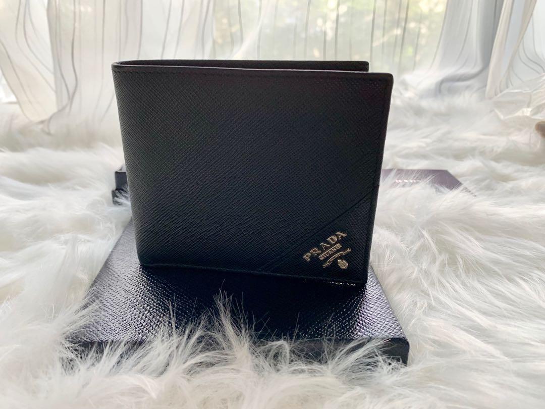 Prada saffiano metal bifold wallet online