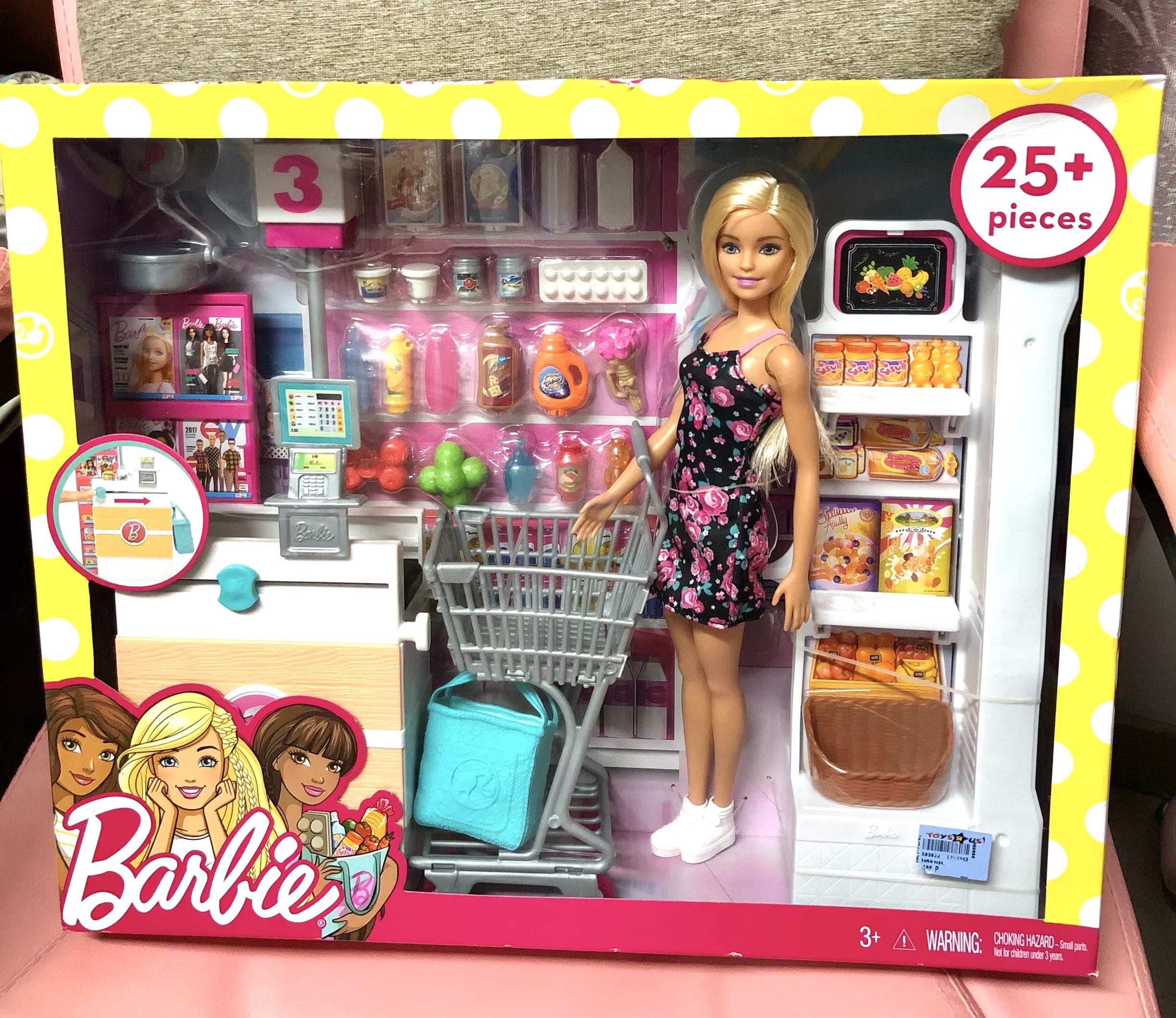 Barbie doll supermarket shop set