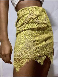San Joy “Miami Vacation” Neon Yellow Mini Skirt