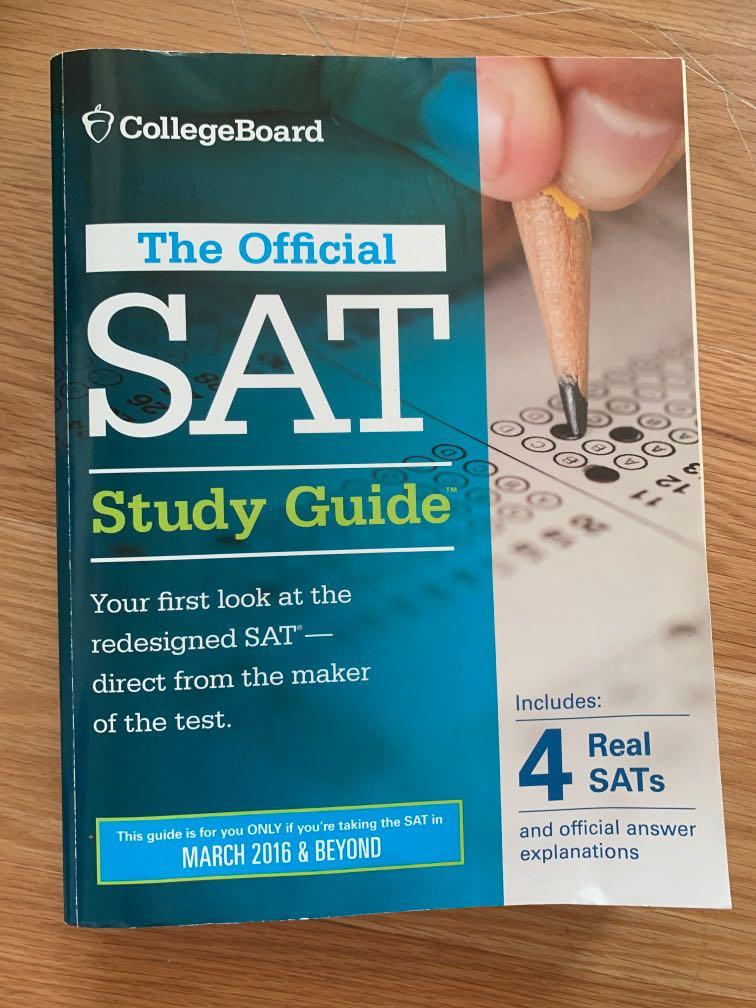 SAT Study Guide + Practice Papers (Category: Assessment Books) located in Singapore. Submitted by jwult (Listing ID 1051965591, Image 1). Description: - unused (no writing/annotation) - original price $35.95 - comes with free student guide Meetups at Toa Payoh.