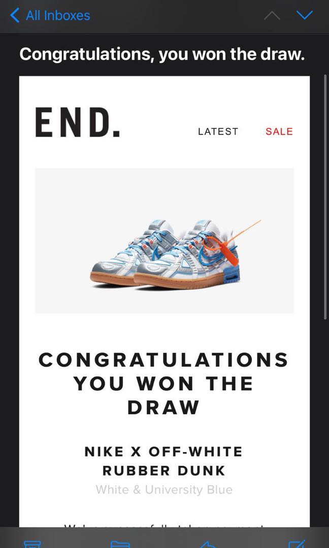 nike off white retail price