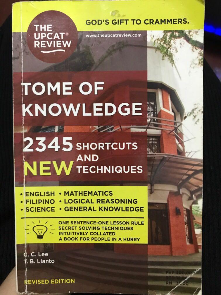 UPCAT REVIEW TOME OF KNOWLEDGE (Category: Textbooks) located in Manila. Submitted by w4ves.666 (Listing ID 1051965779, Image 1). Description: .