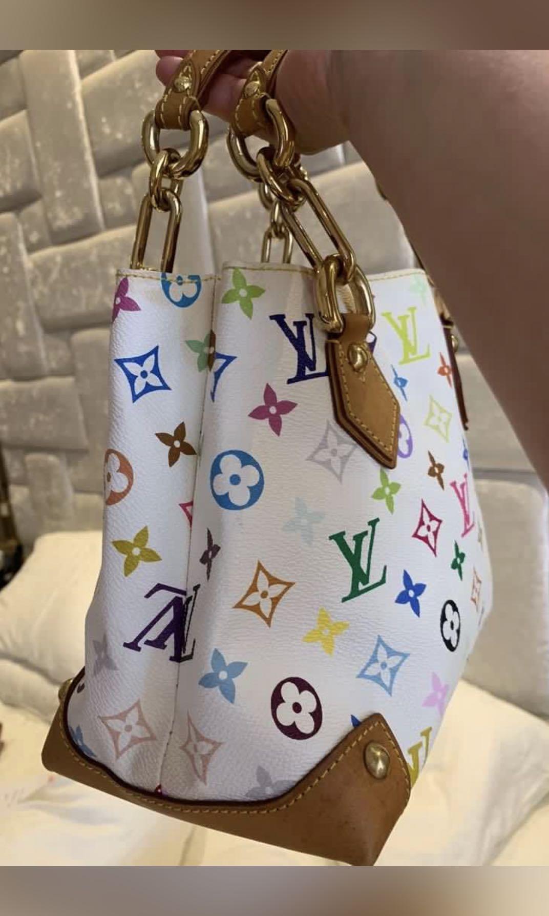 Auth Louis Vuitton Audra Monogram Multicolor Blanc M40047 With