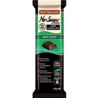 Well Naturally Dark Chocolate Mint Crisp No Sugar Added 46g - Imported fron Australia