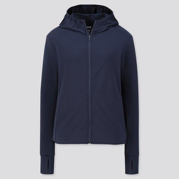 Uniqlo WOMEN AIRism UV Cut Long Sleeve Mesh Hoodie