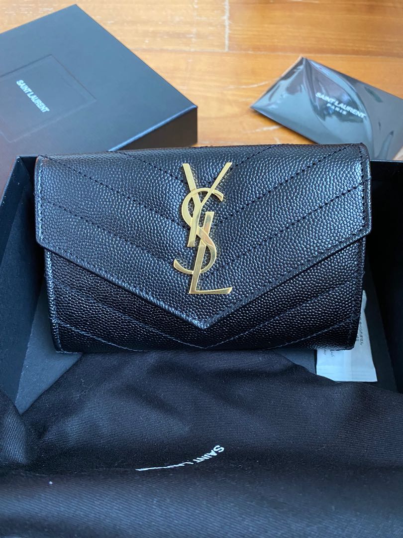YSL Compact Wallet, Luxury, Bags & Wallets on Carousell