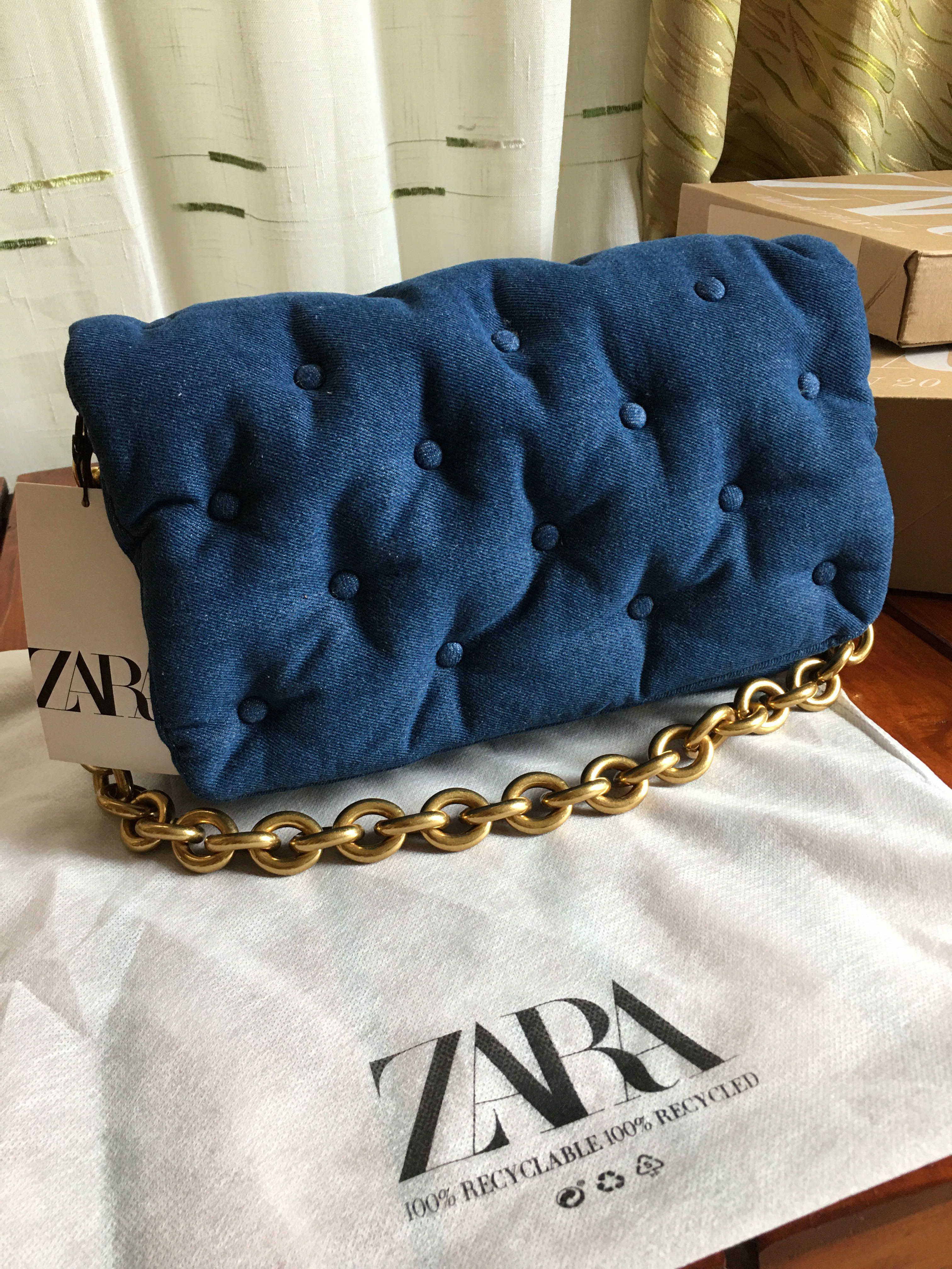 Zara quilted denim bag Women s Fashion Bags Wallets Purses Pouches on Carousell